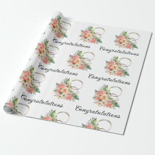 Papier Cadeau Papier mariage à envelopper Jeu plat de 3 feuilles