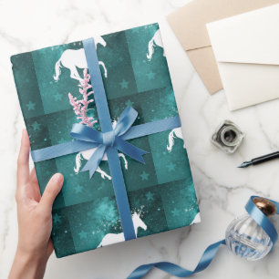 Papier Cadeau Papier Mariage Unicorne turquoise