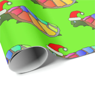 Papier Cadeau Papier mignon de Noël de motif de tortue de Père