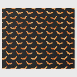 Papier Cadeau Papier Motif à chaume noir et orange
