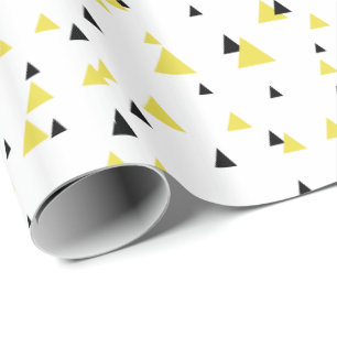 Papier Cadeau Papier Motif géométrique jaune et noir