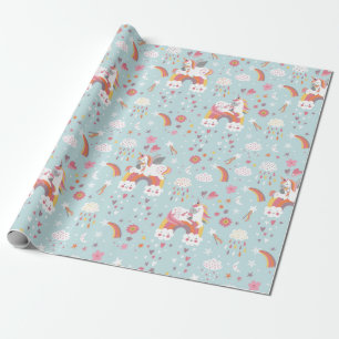 Papier Cadeau Papier Motif Unicorn
