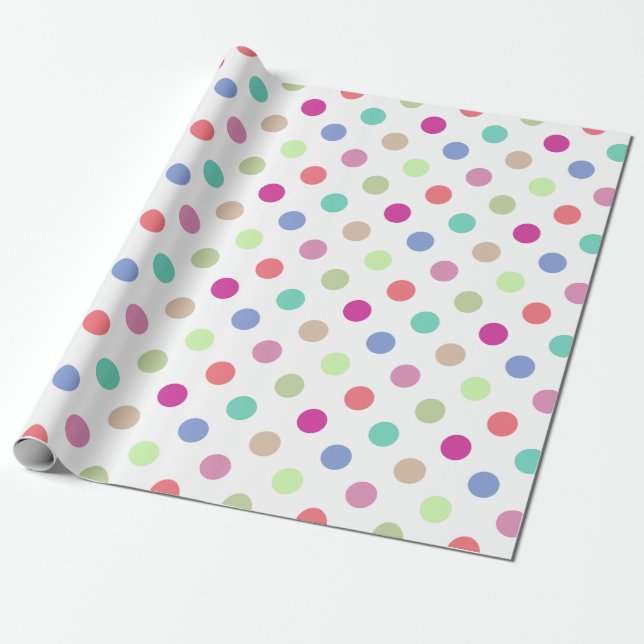 Papier Cadeau Papier Pastel Big Dot Polka Dot (Déroulé)