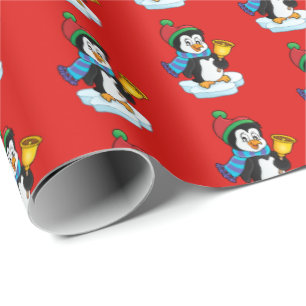 Papier Cadeau Papier-pingouin d'enveloppement de Noël