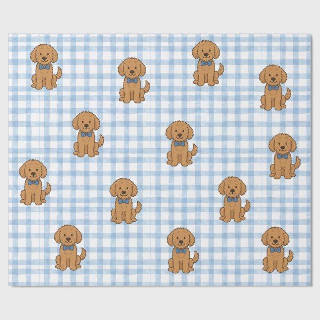 Papier Cadeau Papier plaqué Goldendoodle (Plat)