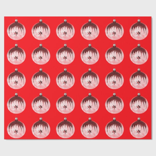 Papier Cadeau Papier rouge ornemental (Plat)