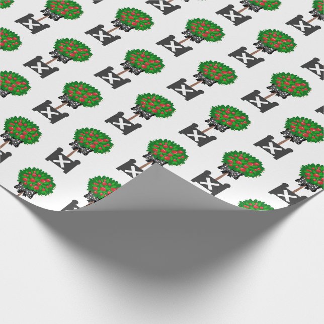 Papier Cadeau Papier Tissu Noir Rouge Topieux (Coin)