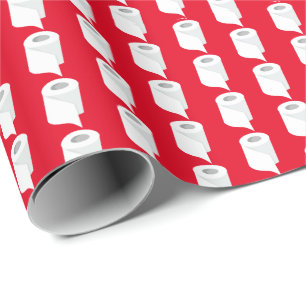 Papier Cadeau Papier Toilet Roll Funny Quarantine Thème Rouge