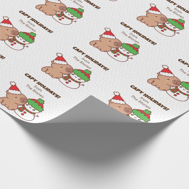 Papier Cadeau Papiers à enveloppement de Noël Capybara - Mignonn (Coin)
