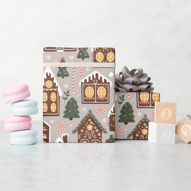 Papier Cadeau Papiers biscuits de Noël Motif de vacances (Baby Shower)