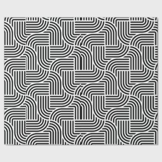 Papier Cadeau Papiers-cadeaux - liènes noir et blanc
