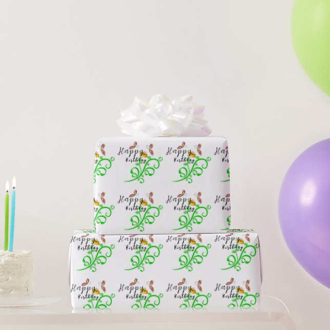 Papier Cadeau Papillon (Cadeaux de fête)