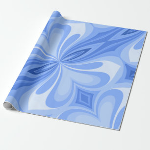 Papier Cadeau Papillon Abstrait Cœur Bleu