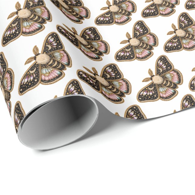 Papier Cadeau Papillon brodé (Coin rond)