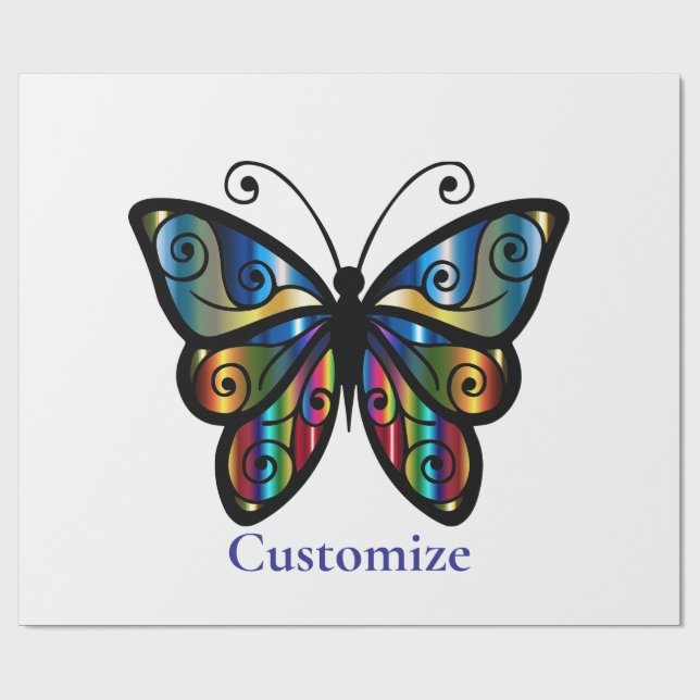 Papier Cadeau Papillon coloré Thunder_Cove (Plat)