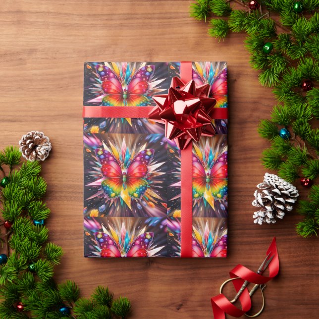 Papier Cadeau Papillon cristal (Cadeau de vacances)