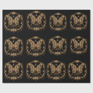 Papier Cadeau Papillon de cristal doré Brille Art de bijoux de l