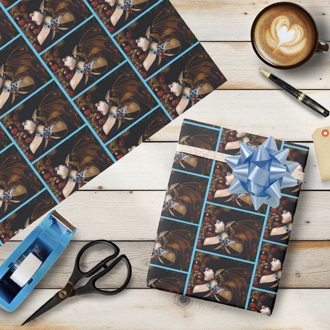 Papier Cadeau Papillon de fantaisie compagnon dragon elfe mystiq (Créateur téléchargé)