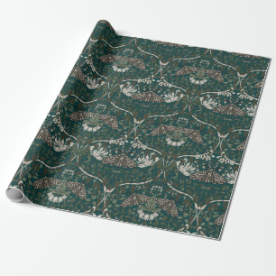 Papier Cadeau Papillon de nuit léopard et chèvrefeuille botaniqu