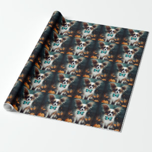 Papier Cadeau Papillon d'Halloween avec citrouilles effrayant