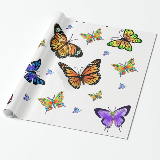 papier cadeau papillon emballage (Déroulé)