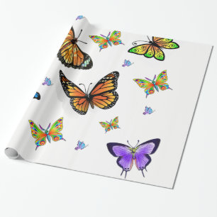 papier cadeau papillon emballage