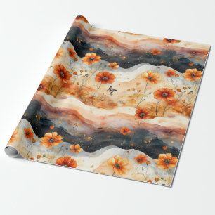 Papier Cadeau Papillon Fleur Sauvage Vintage (3)