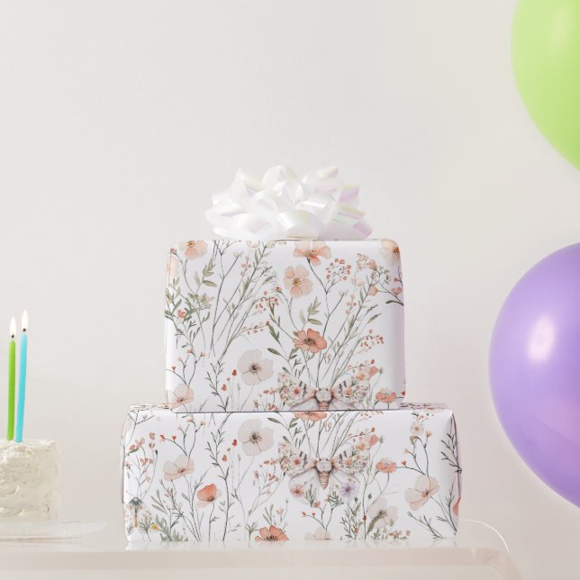 Papier Cadeau Papillon floral Fleur sauvage Boho (Cadeaux de fête)