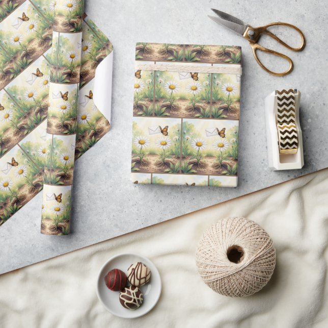Papier Cadeau Papillon Monarque Livrant du Courrier (Artisanat)