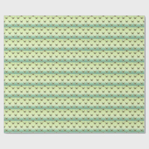 Papier Cadeau Papillon Ombré Animal Nature Vert Jaune 