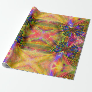 Papier Cadeau Papillon psychédélique et multicolore