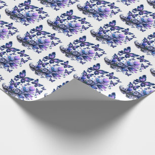Papier Cadeau Papillon scintillement cosmique motif
