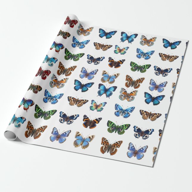 Papier Cadeau Papillons (Déroulé)