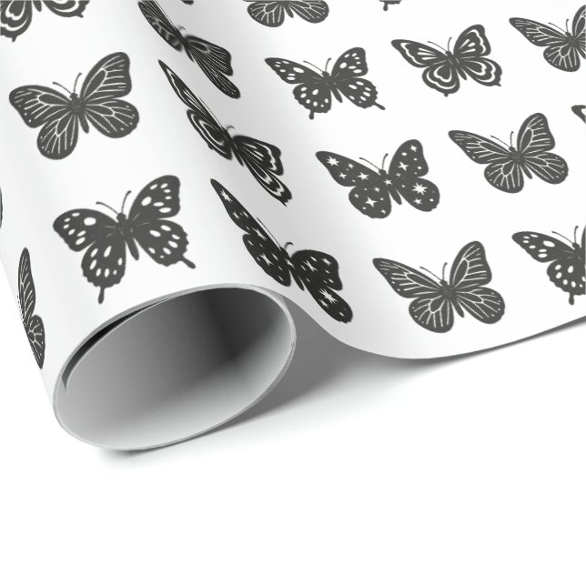 Papier Cadeau Papillons (Coin rond)