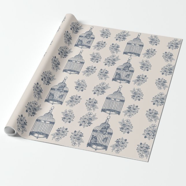 Papier Cadeau Papillons anciens et Flore (Déroulé)