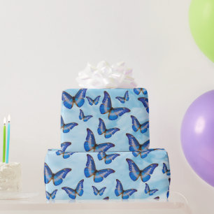 Papier Cadeau Papillons bleus