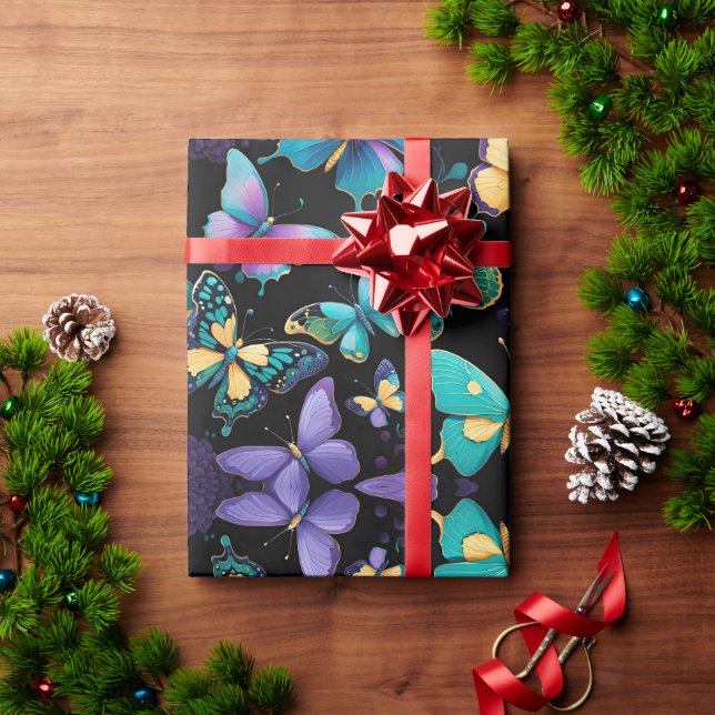 Papier Cadeau Papillons colorés (Cadeau de vacances)