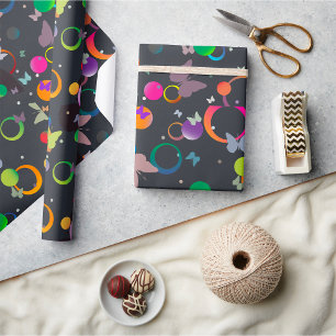 Papier Cadeau Papillons Et Bulles