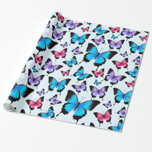 Papier Cadeau Papillons Girlie Girly Papillons Élégant Amusant