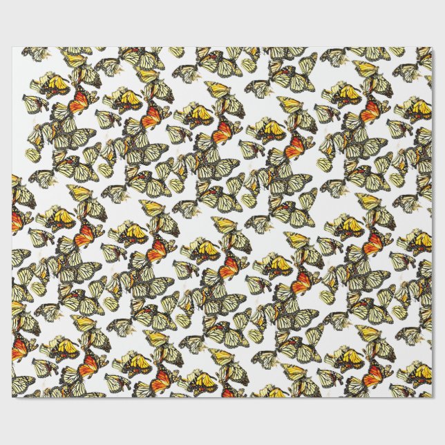 Papier Cadeau Papillons monarques (Plat)