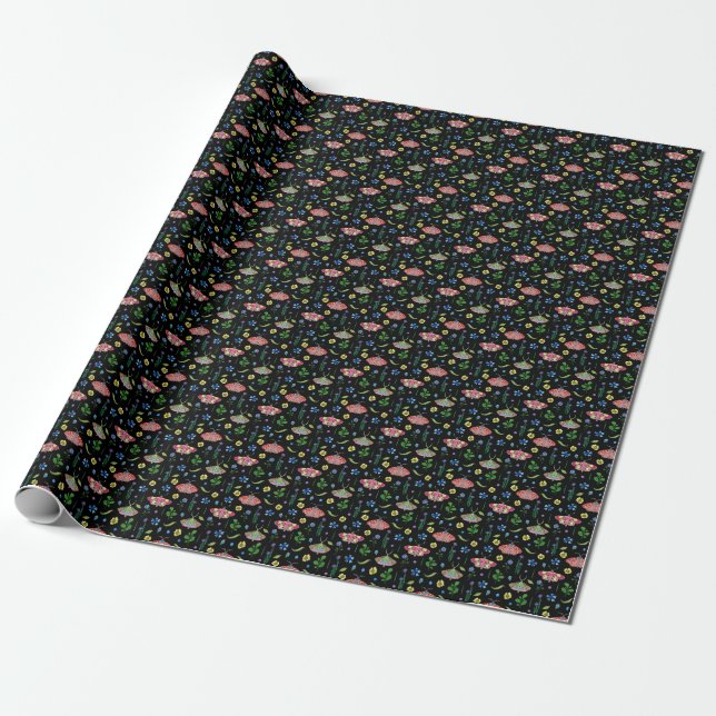 Papier Cadeau Papillons multicolores : Motif transparent (Déroulé)