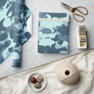 Papier Cadeau Papio et Ulua - camouflage pêche hawaïenne