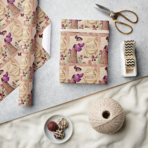 Papier Cadeau Pâques Art Nouveau vintage  – Belle Époque 