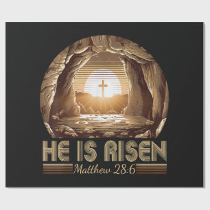 Papier Cadeau Pâques chrétien Il est ressuscité Jésus