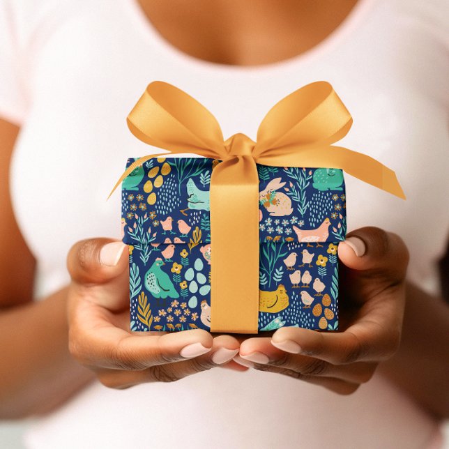 Papier Cadeau Pâques pastel couleurs symboles sans couture motif (Créateur téléchargé)