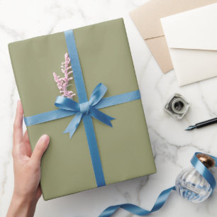 Papier Cadeau Pâques Pastel en Olive Solide - Rouleau de 30 po x
