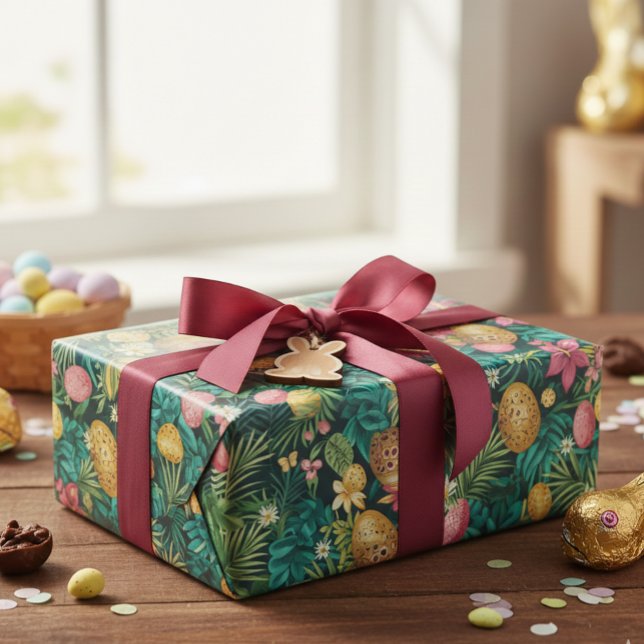 Papier Cadeau Pâques Tropical Spring Plage Feuille (Créateur téléchargé)