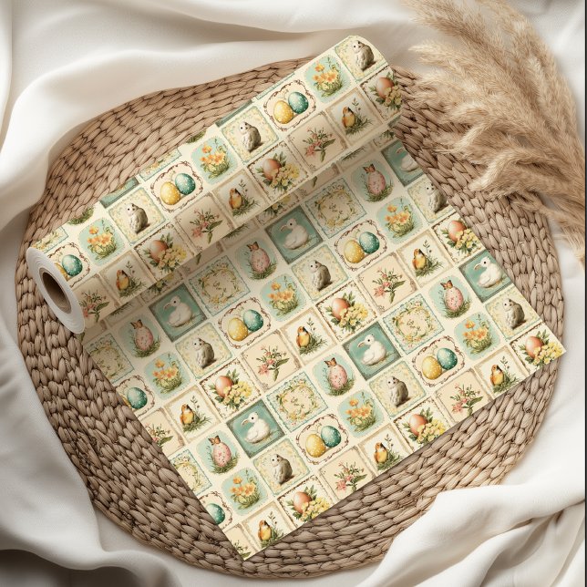 Papier Cadeau Pâques vintage | Nostalgique floral (Créateur téléchargé)