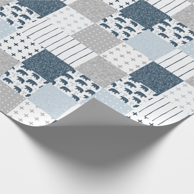 Papier Cadeau Paquet de bébé d'ours moderne (Coin)