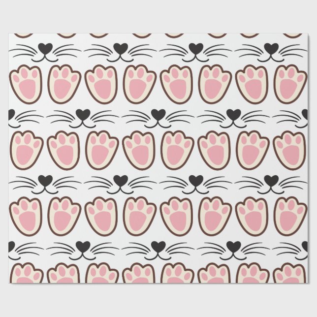 Papier Cadeau Paquets chats mignons (Plat)